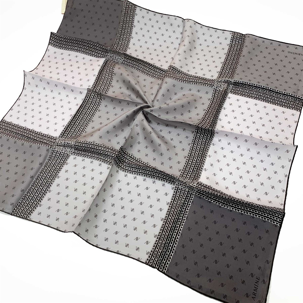 Armine İpek Eşarp Nostalji - 8113-08 Gri Füme Twill