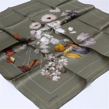 Armine İpek Eşarp Nostalji - 8128-07 Yağ Yeşili Twill