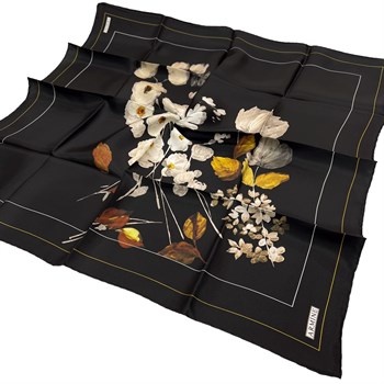 Armine İpek Eşarp Nostalji - 8128-09 Siyah Twill