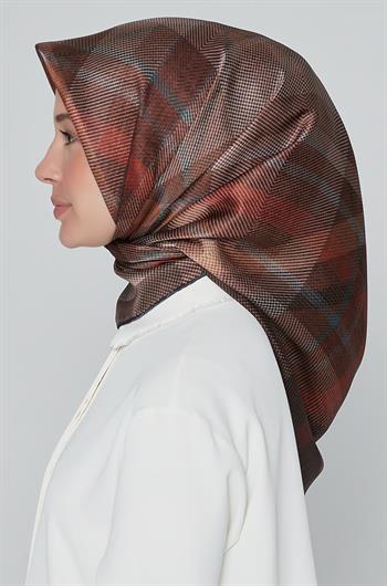 Armine İpek Eşarp Nostalji - 8210-03 Kahve Twill
