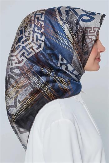 Armine İpek Eşarp Nostalji - 8245-09 Mavi Gri Twill