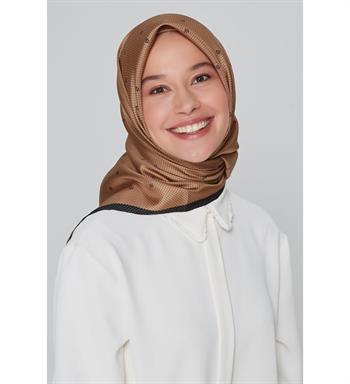 Armine İpek Eşarp Nostalji - 8259-89 Kahve Twill