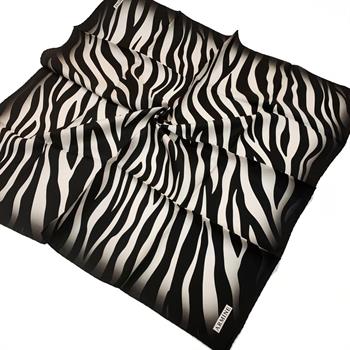 Armine İpek Eşarp Nostalji - 8274-01 Siyah Krem Zebra Sura