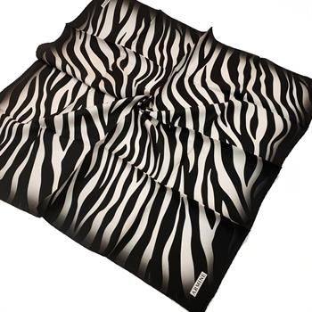 Armine İpek Eşarp Nostalji - 8274-01 Siyah Krem Zebra Twill