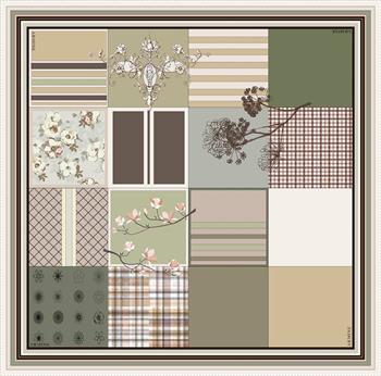 Armine İpek Eşarp Nostalji - 8303-33 Yağ Yeşili Twill