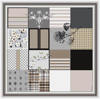 Armine İpek Eşarp Nostalji - 8303-34 Gri Pudra Twill