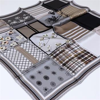 Armine İpek Eşarp Nostalji - 8303-34 Gri Pudra Twill