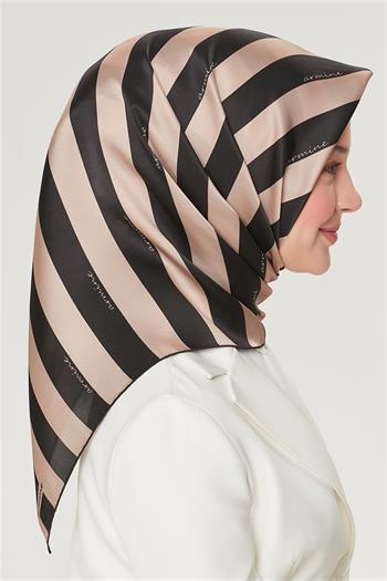 Armine İpek Eşarp Nostalji - 8504-03 Siyah Vizon Twill