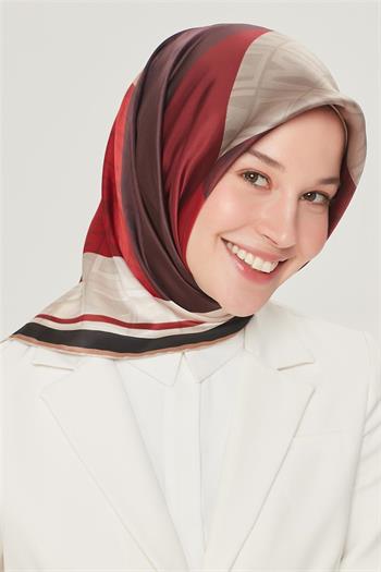 Armine İpek Eşarp Nostalji - 8516-30 Koyu Bordo Twill