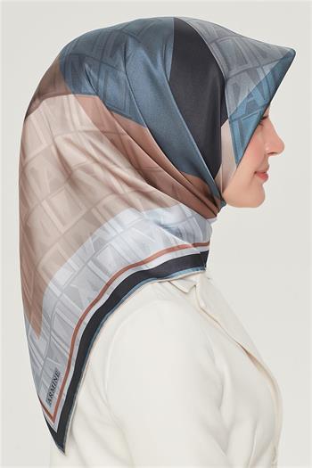 Armine İpek Eşarp Nostalji - 8516-31 Lacivert Mavi Twill