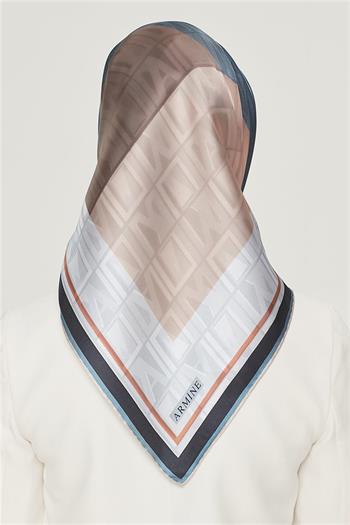 Armine İpek Eşarp Nostalji - 8516-31 Lacivert Mavi Twill