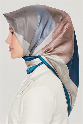 Armine İpek Eşarp Nostalji - 8516-37 Petrol Mavi Twill