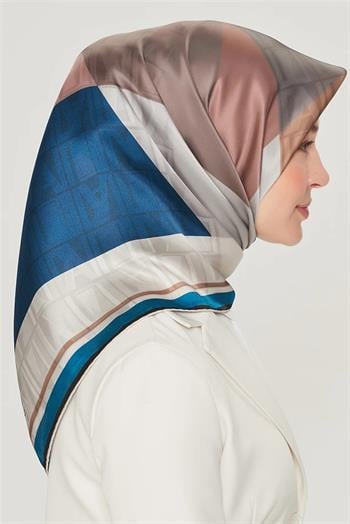 Armine İpek Eşarp Nostalji - 8516-37 Petrol Mavi Twill