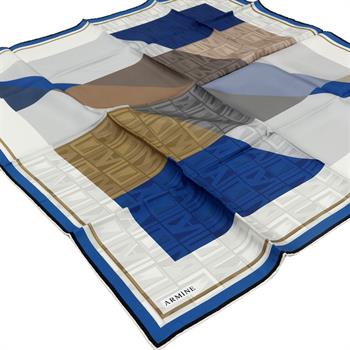 Armine İpek Eşarp Nostalji - 8516-37 Petrol Mavi Twill