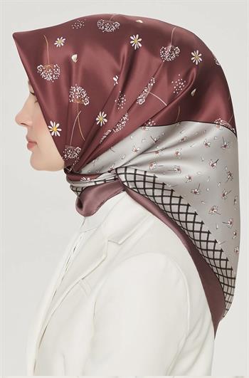 Armine İpek Eşarp Nostalji - 8517-07 Bordo Twill