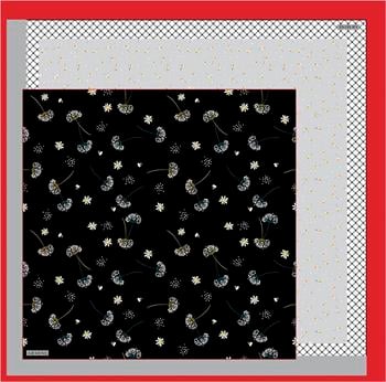 Armine İpek Eşarp Nostalji - 8517-09 Siyah Kırmızı Twill