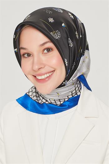 Armine İpek Eşarp Nostalji - 8517-83 Saks Mavi Twill