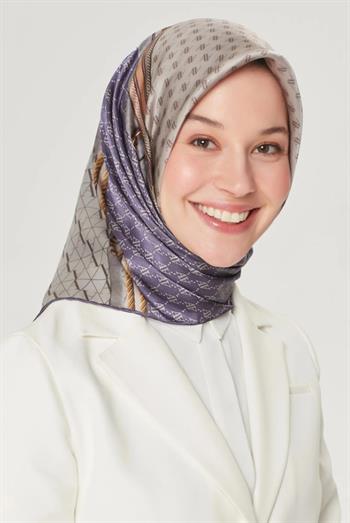 Armine İpek Eşarp Nostalji - 8519-05 Gri Mor Twill