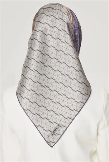 Armine İpek Eşarp Nostalji - 8519-05 Gri Mor Twill