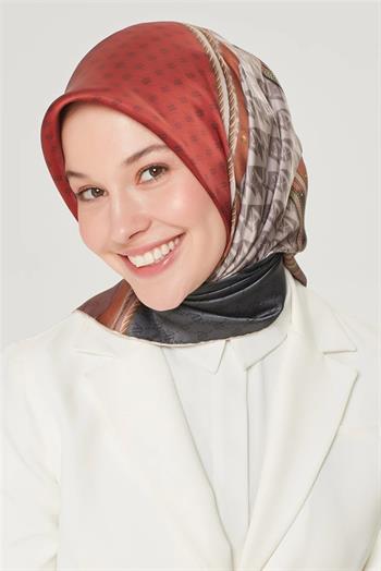 Armine İpek Eşarp Nostalji - 8519-30 Kiremit Sura