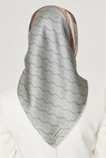 Armine İpek Eşarp Nostalji - 8519-35 Açık Gri Twill