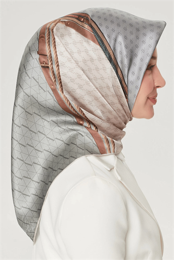 Armine İpek Eşarp Nostalji - 8519-35 Açık Gri Twill