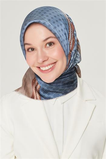 Armine İpek Eşarp Nostalji - 8519-83 Kot Mavi Twill