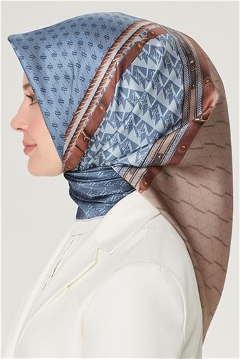Armine İpek Eşarp Nostalji - 8519-83 Kot Mavi Twill