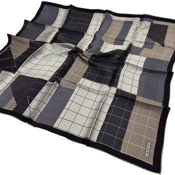 Armine İpek Eşarp Nostalji - 8524-30 Siyah Krem Sura