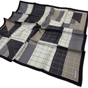 Armine İpek Eşarp Nostalji - 8524-30 Siyah Krem Twill