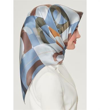 Armine İpek Eşarp Nostalji - 8526-37 Açık Mavi Twill