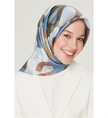 Armine İpek Eşarp Nostalji - 8526-37 Açık Mavi Twill