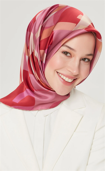 Armine İpek Eşarp Nostalji - 8526-84 Pembe Twill