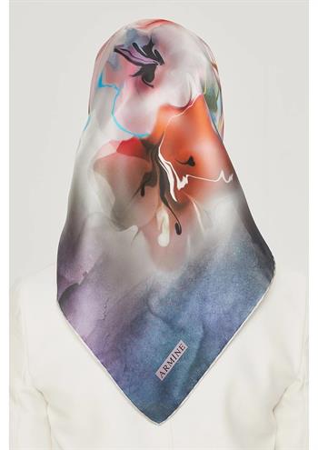 Armine İpek Eşarp Nostalji - 8527-01 Mor Twill
