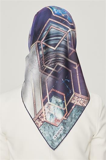 Armine İpek Eşarp Nostalji - 8540-09 Mor Sura