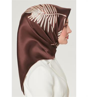Armine İpek Eşarp Nostalji - 8548-84 Acı Kahve Twill