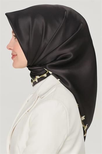 Armine İpek Eşarp Nostalji - 8553-09 Siyah Twill