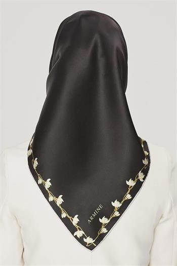 Armine İpek Eşarp Nostalji - 8553-09 Siyah Twill