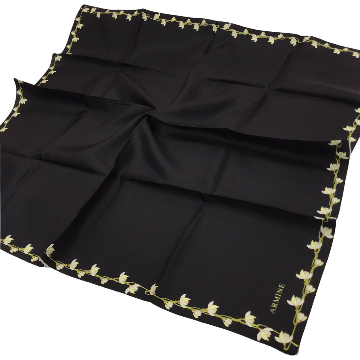 Armine İpek Eşarp Nostalji - 8553-09 Siyah Twill