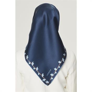 Armine İpek Eşarp Nostalji - 8553-80 Lacivert Sura
