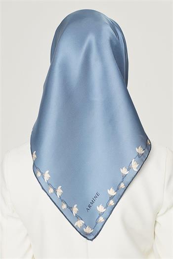 Armine İpek Eşarp Nostalji - 8553-82 Bebe Mavi Sura