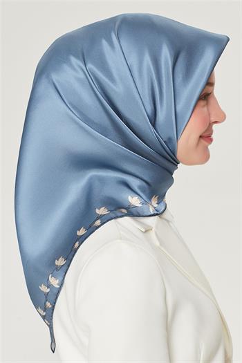 Armine İpek Eşarp Nostalji - 8553-82 Bebe Mavi Twill