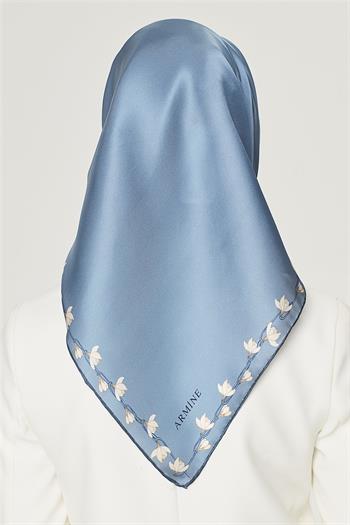 Armine İpek Eşarp Nostalji - 8553-82 Bebe Mavi Twill