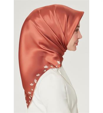 Armine İpek Eşarp Nostalji - 8553-84 Kiremit Twill