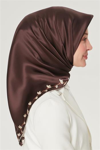 Armine İpek Eşarp Nostalji - 8553-91 Acı Kahve Twill