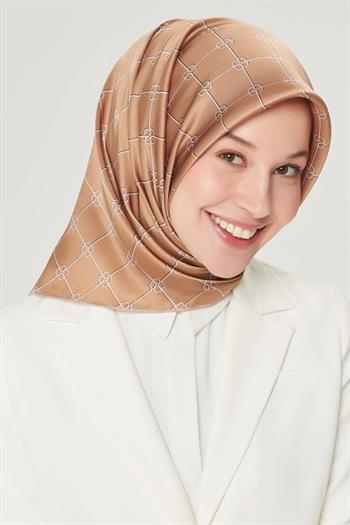 Armine İpek Eşarp Nostalji - 8555-04 Koyu Bej Twill