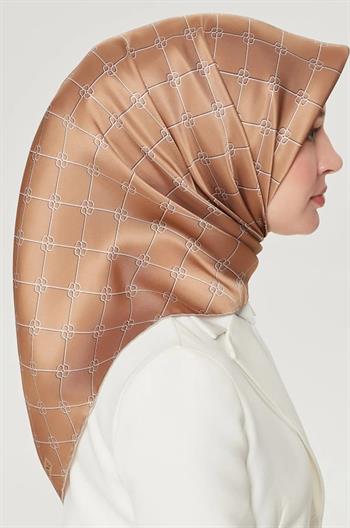 Armine İpek Eşarp Nostalji - 8555-04 Koyu Bej Twill