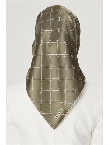 Armine İpek Eşarp Nostalji - 8555-07 Haki Twill