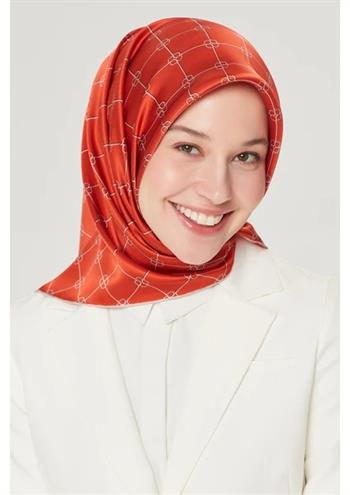 Armine İpek Eşarp Nostalji - 8555-18 Kiremit Twill