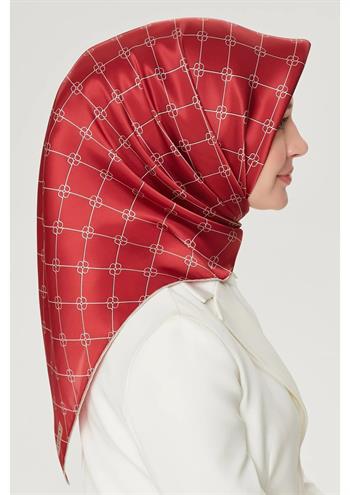 Armine İpek Eşarp Nostalji - 8555-19 Kırmızı Twill